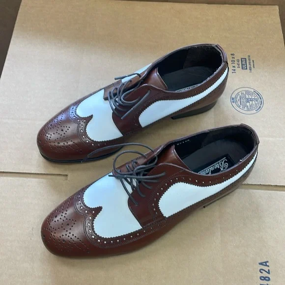 Brentano | Shoes | Brown And White Two Tone Wingtip Leather 